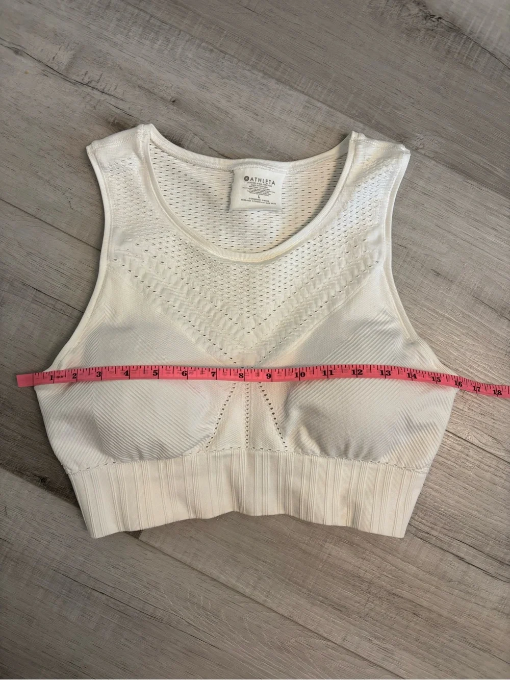 Athleta White Seamless Longline High Neck Sports Bra Size Large
